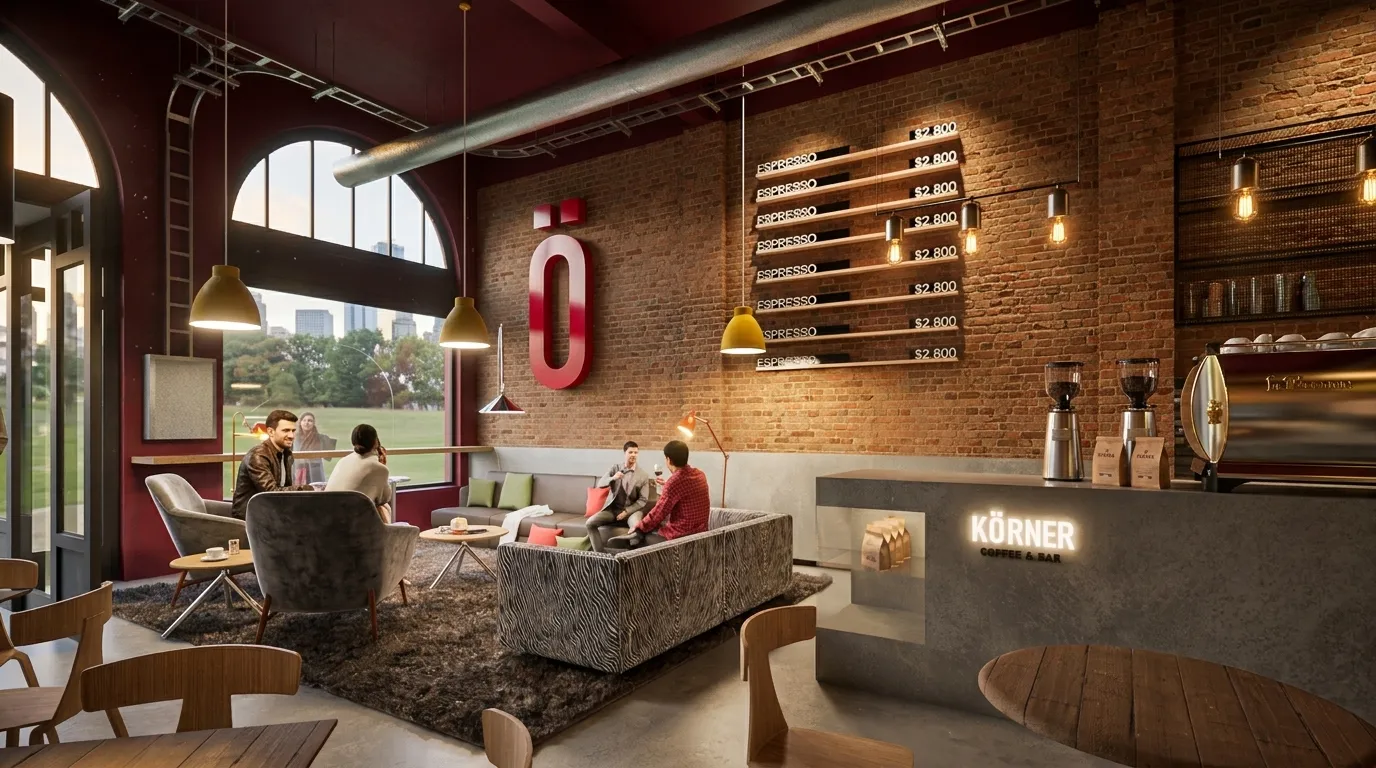 Render Estar de Café Korner — PatagoniaBIM